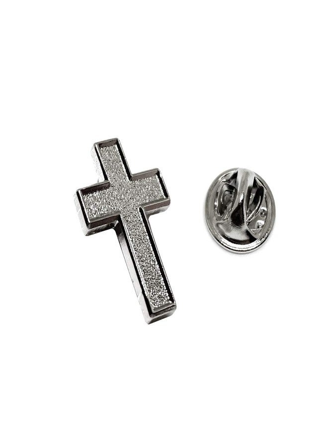 PinMaze Chaplain Silver Finish Lapel Pin - Religious Christian Latin Ornate Brooch - Image 1
